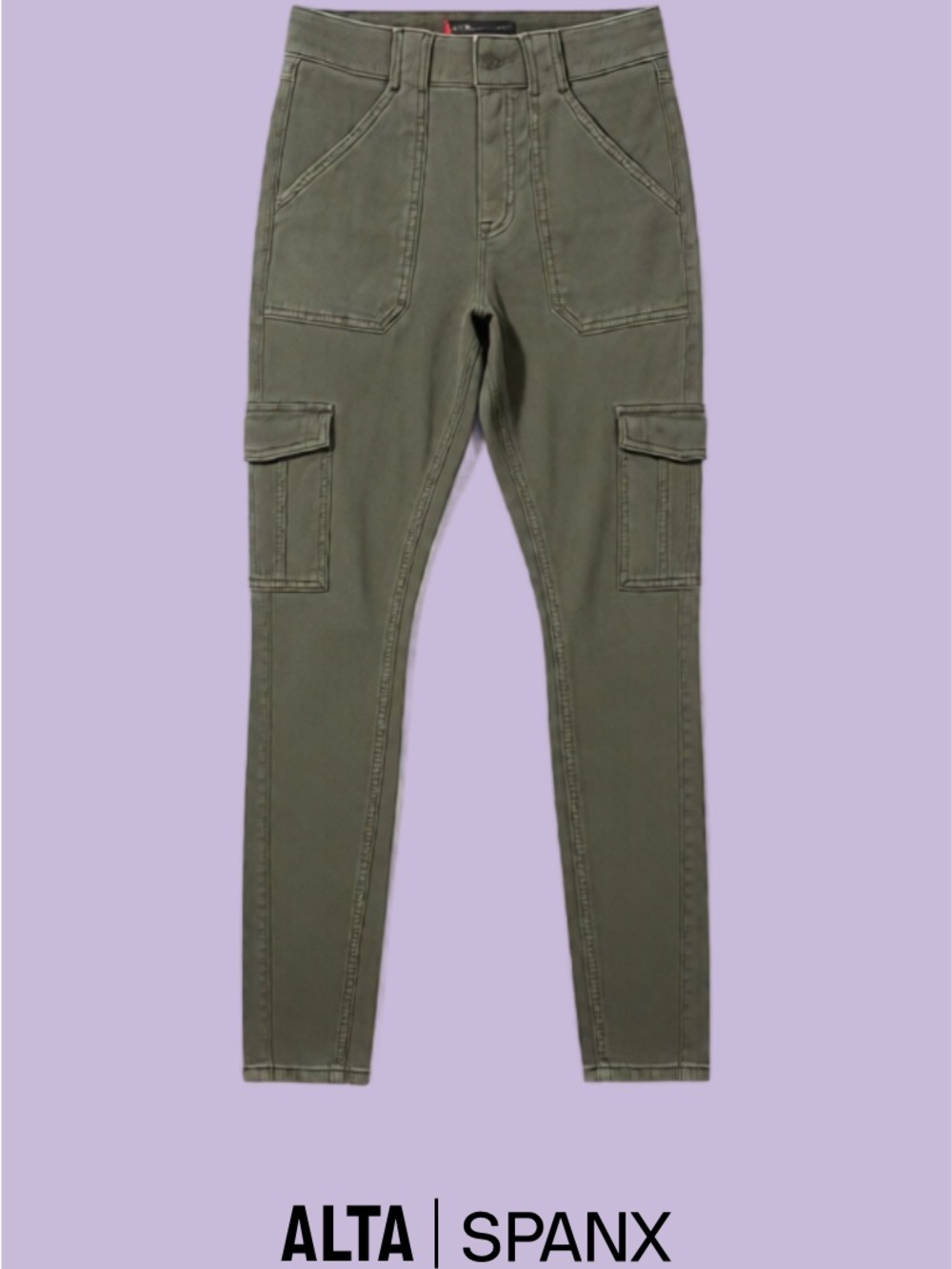 SPANX Olive Green Women's Cargo Pants - Alta Slim Utility